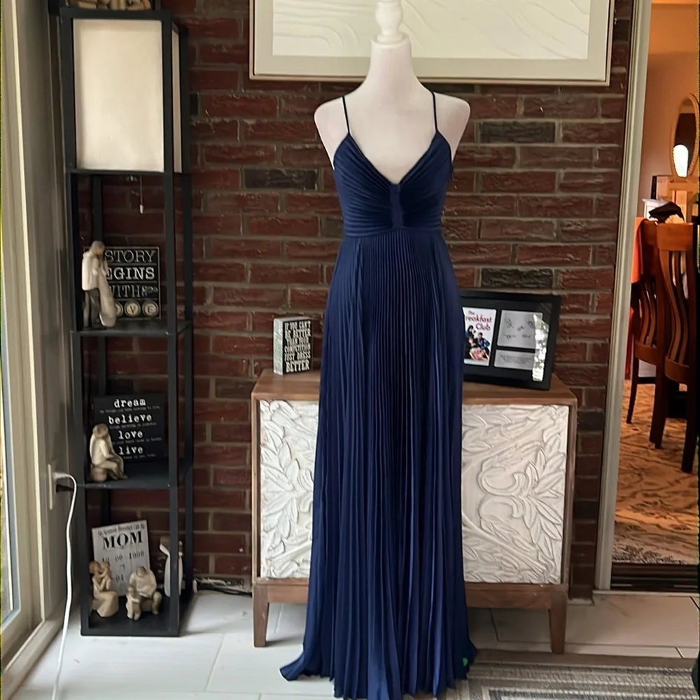 A.L.C. Revolve Aries Satin Pleated Dress NWTWD Size 0 - Picture 4 of 10